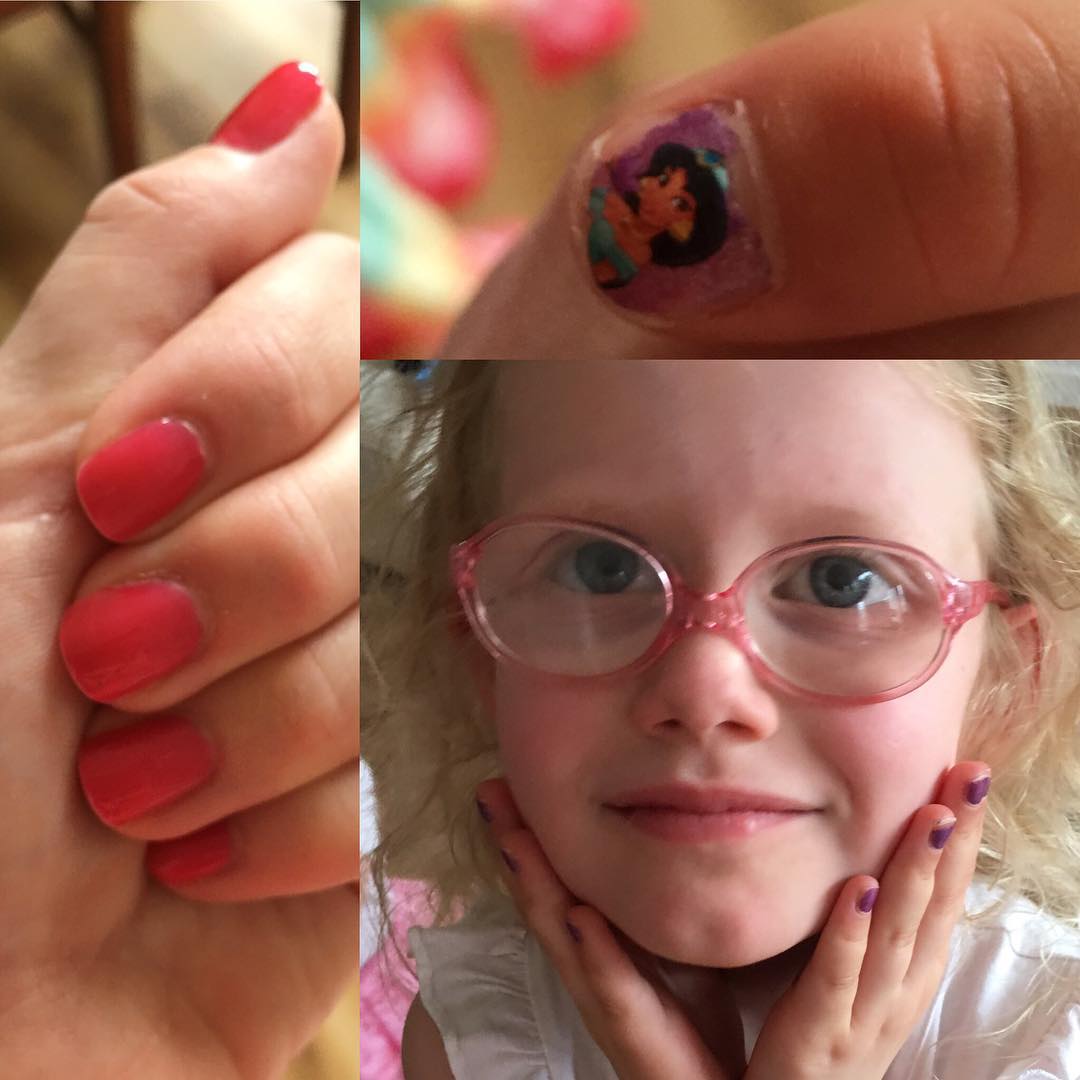 ? Mummy and me manicures yesterday thanks to Sanctuary Day Spa :) #EmilyCeleste #nailpolish #nailstagram